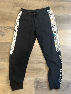 Disney Black Joggers with Character Print Side Panels 0953